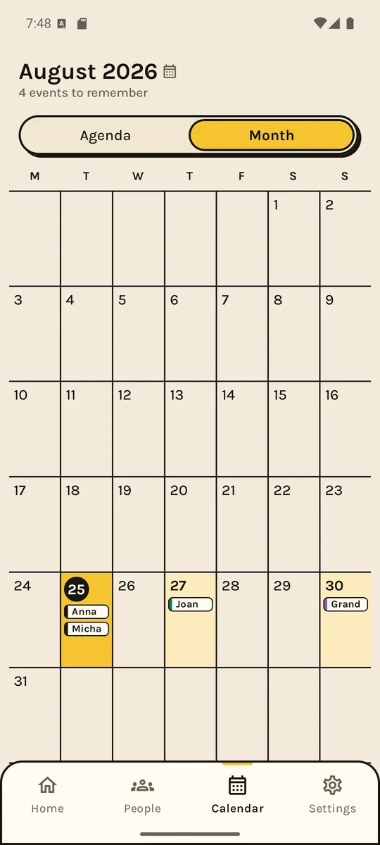 The whole year on one page