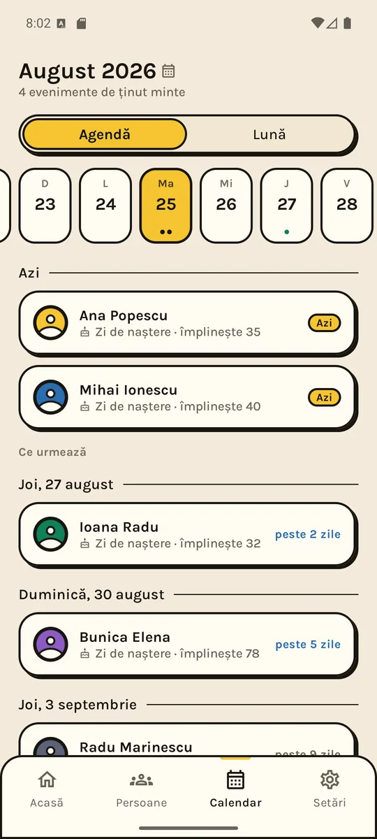 Sau ca listă, dacă preferi